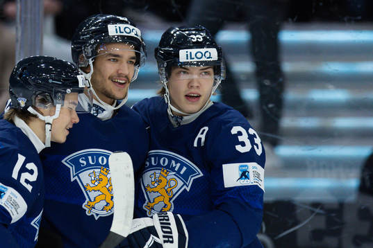 Jani Nyman of Finland celebrates the 0-2 goal