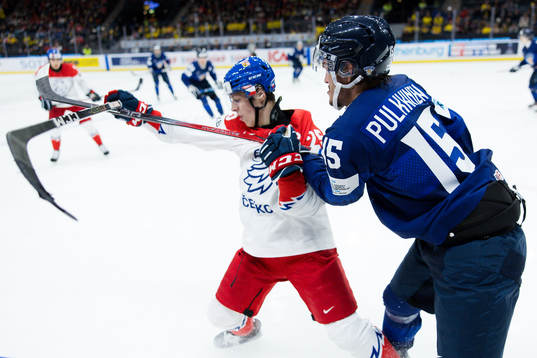 Jiri Kulich of Czech Republic and Jesse Pulkkinen of Finland