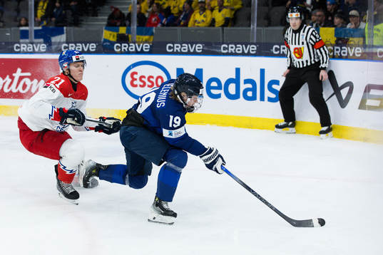 Jakub Stancl of Czech Republic and Konsta Helenius of