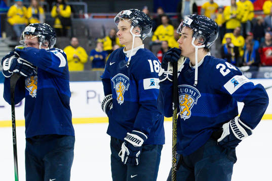 Oiva Keskinen of Finland looks dejected