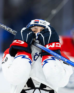 Tomas Hamara of Czech Republic celebrates the 6-5 goal