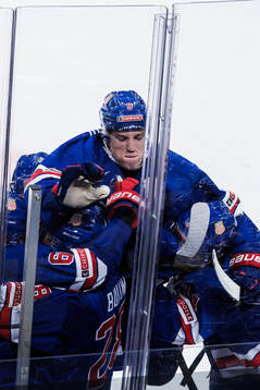 Ryan Leonard of USA celebrates with teammates