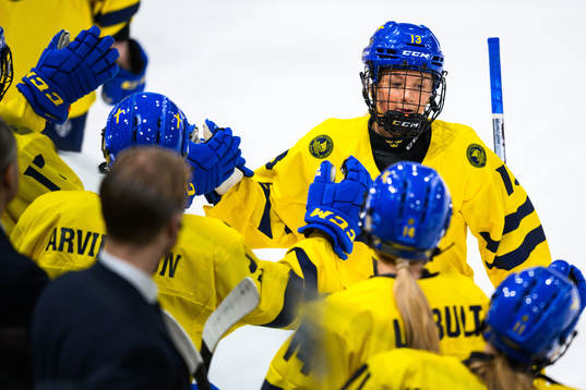 Mira Hallin of Sweden celebrates
