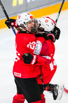 Elisa Dalessi of Switzerland celebrates
