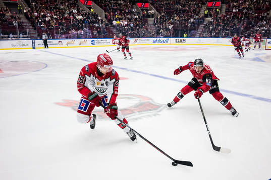 Frölundas Isac Heens och Malmö Redhawks Albert Sjöberg