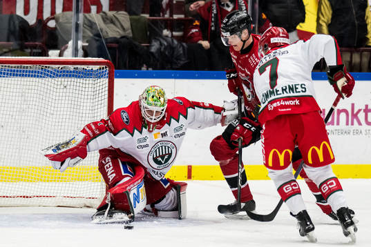 Frölundas målvakt Lars Johansson och Malmö Redhawks