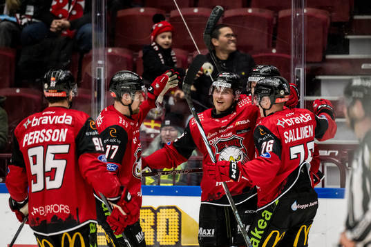 Malmö Redhawks Janne Kuokkanen jublar