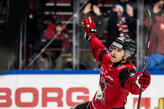 Malmö Redhawks Janne Kuokkanen jublar