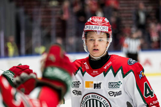 Frölundas Noah Dower Nilsson jublar