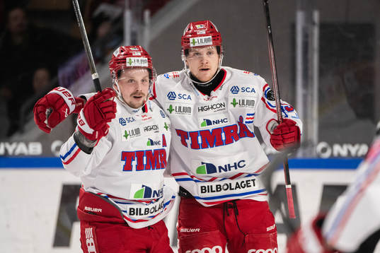 Timrås Jonathan Dahlén och Sebastian Hartmann jublar