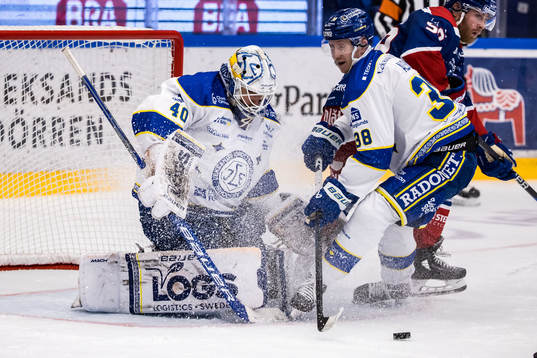 Leksands målvakt Mantas Armalis och Olle Alsing