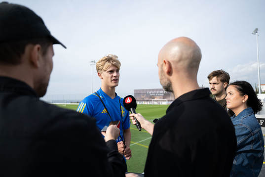 Lucas Bergvall of the Swedish men's football national team