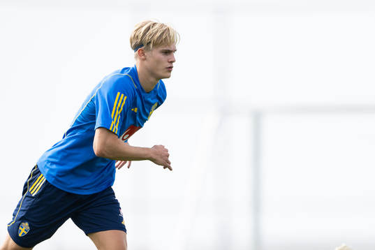 Lucas Bergvall of the Swedish men's football national team