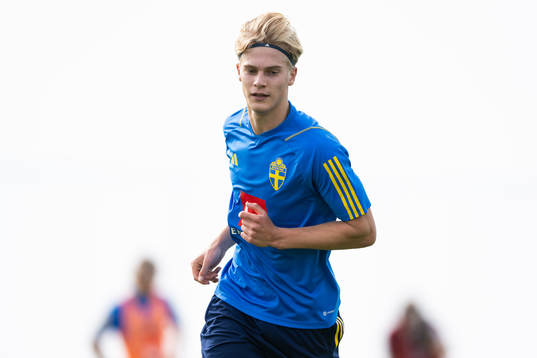 Lucas Bergvall of the Swedish men's football national team