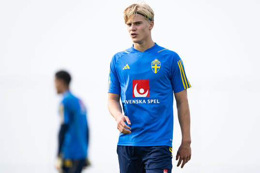 Lucas Bergvall of the Swedish men's football national team