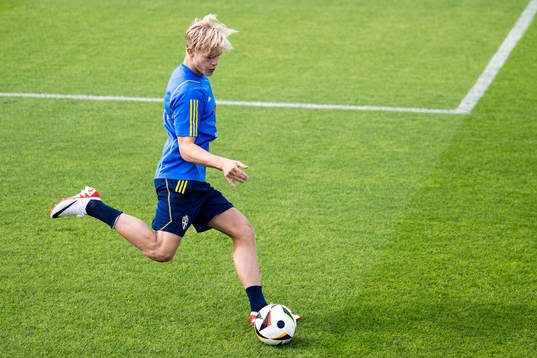 Lucas Bergvall of the Swedish men's football national team