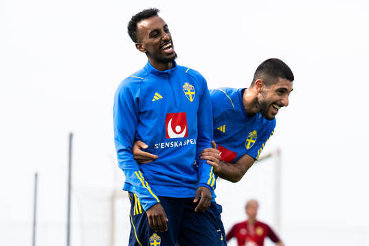 Taha Ali and Rami Al Hajj of the Swedish men's football