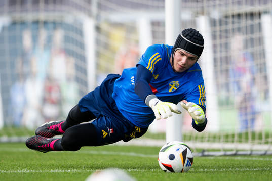 Goalkeeper Jacob Widell Zetterström of the Swedish men's