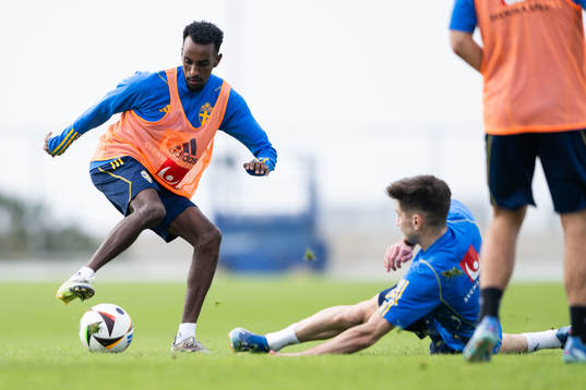 Taha Ali and Armin Gigovic of the Swedish men's football