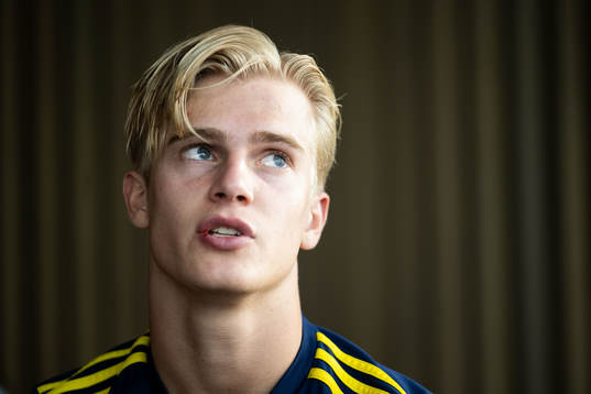 Lucas Bergvall of the Swedish men's football national team