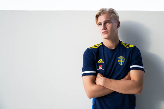 Lucas Bergvall of the Swedish men's football national team
