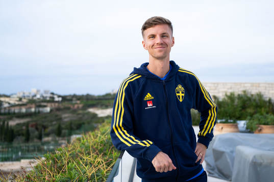 Samuel Leach Holm of the Swedish men's football national