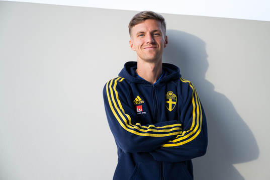 Samuel Leach Holm of the Swedish men's football national