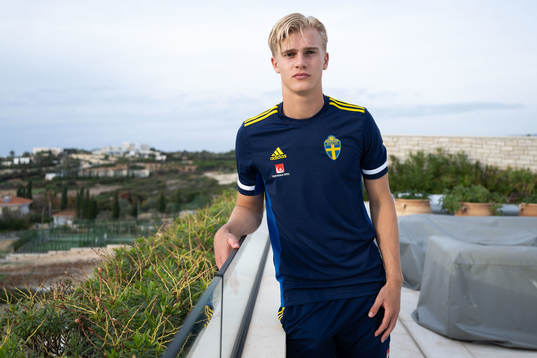 Lucas Bergvall of the Swedish men's football national team