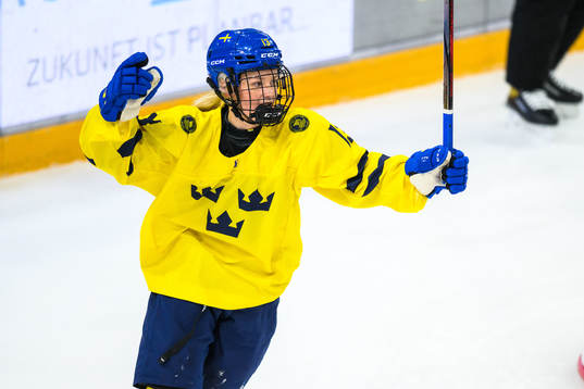 Mira Hallin of Sweden celebrates