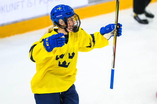 Mira Hallin of Sweden celebrates