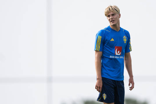 Lucas Bergvall of the Swedish men's football national team