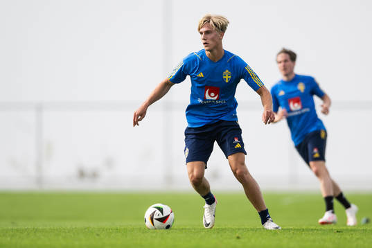 Lucas Bergvall of the Swedish men's football national team