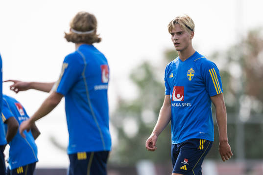 Lucas Bergvall of the Swedish men's football national team