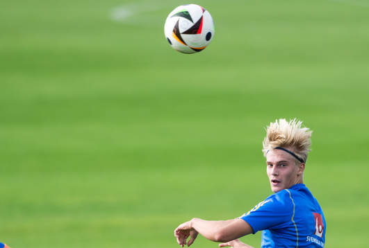 Lucas Bergvall of the Swedish men's football national team