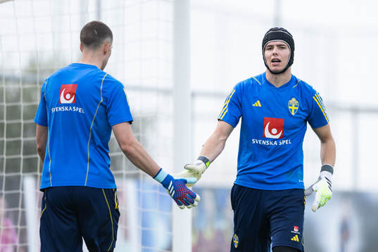 Goalkeeper Samuel Brolin and goalkeeper Jacob Widell