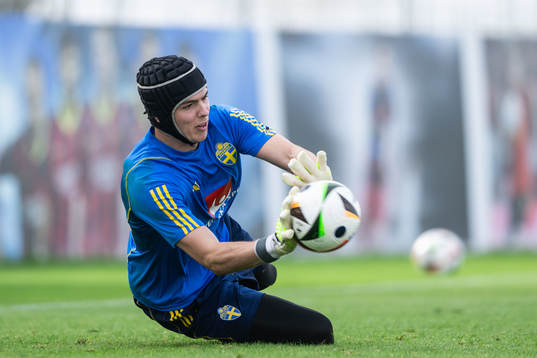 Goalkeeper Jacob Widell Zetterström of the Swedish men's