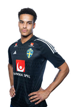 Goalkeeper Oliver Dovin of the Swedish men's football