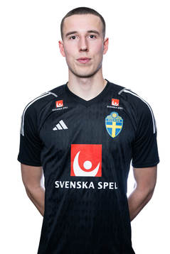 Goalkeeper Samuel Brolin of the Swedish men's football