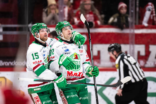 Rögles Simon Ryfors, Daniel Zaar och Daniel Zaar jublar