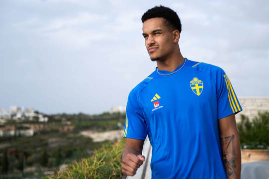Goalkeeper Oliver Dovin of the Swedish men's football