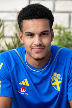 Goalkeeper Oliver Dovin of the Swedish men's football