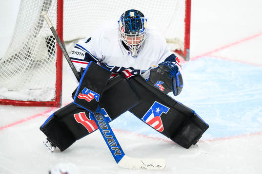 Goaltender Layla Hemp of USA