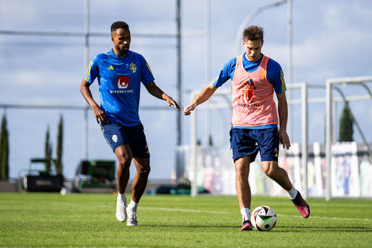 Isaac Kiese Thelin and Anton Eriksson of the Swedish men's