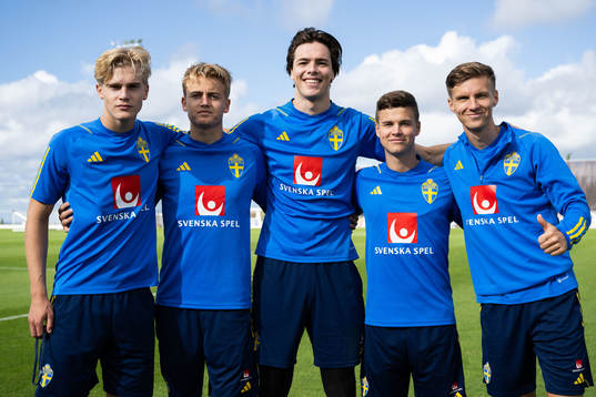 Lucas Bergvall, Oskar Fallenius, goalkeeper Jacob Widell