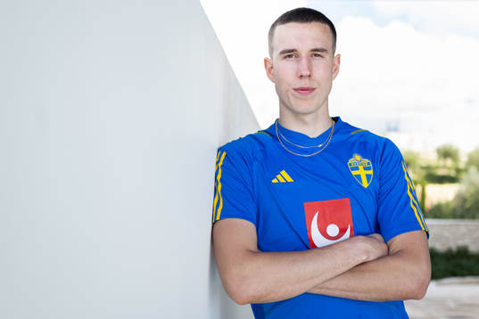 Goalkeeper Samuel Brolin of the Swedish men's football