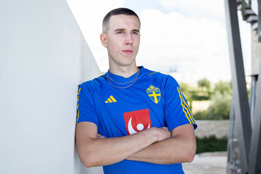 Goalkeeper Samuel Brolin of the Swedish men's football