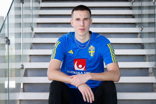 Goalkeeper Samuel Brolin of the Swedish men's football