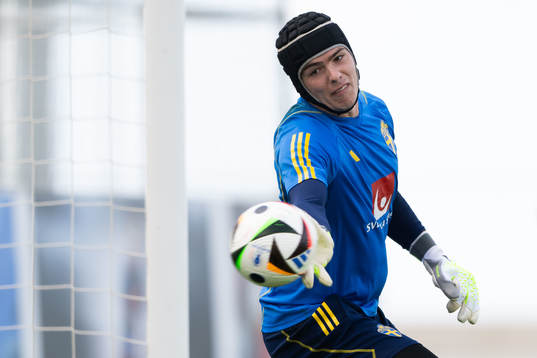 Goalkeeper Jacob Widell Zetterström of the Swedish men's