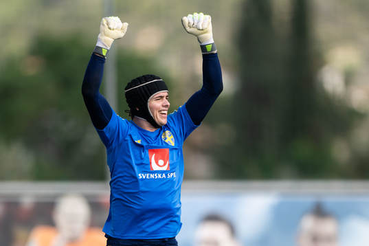 Goalkeeper Jacob Widell Zetterström of the Swedish men's