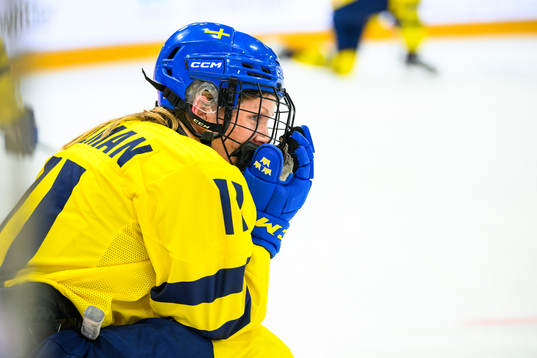 Ella Hellman of Sweden looks dejected